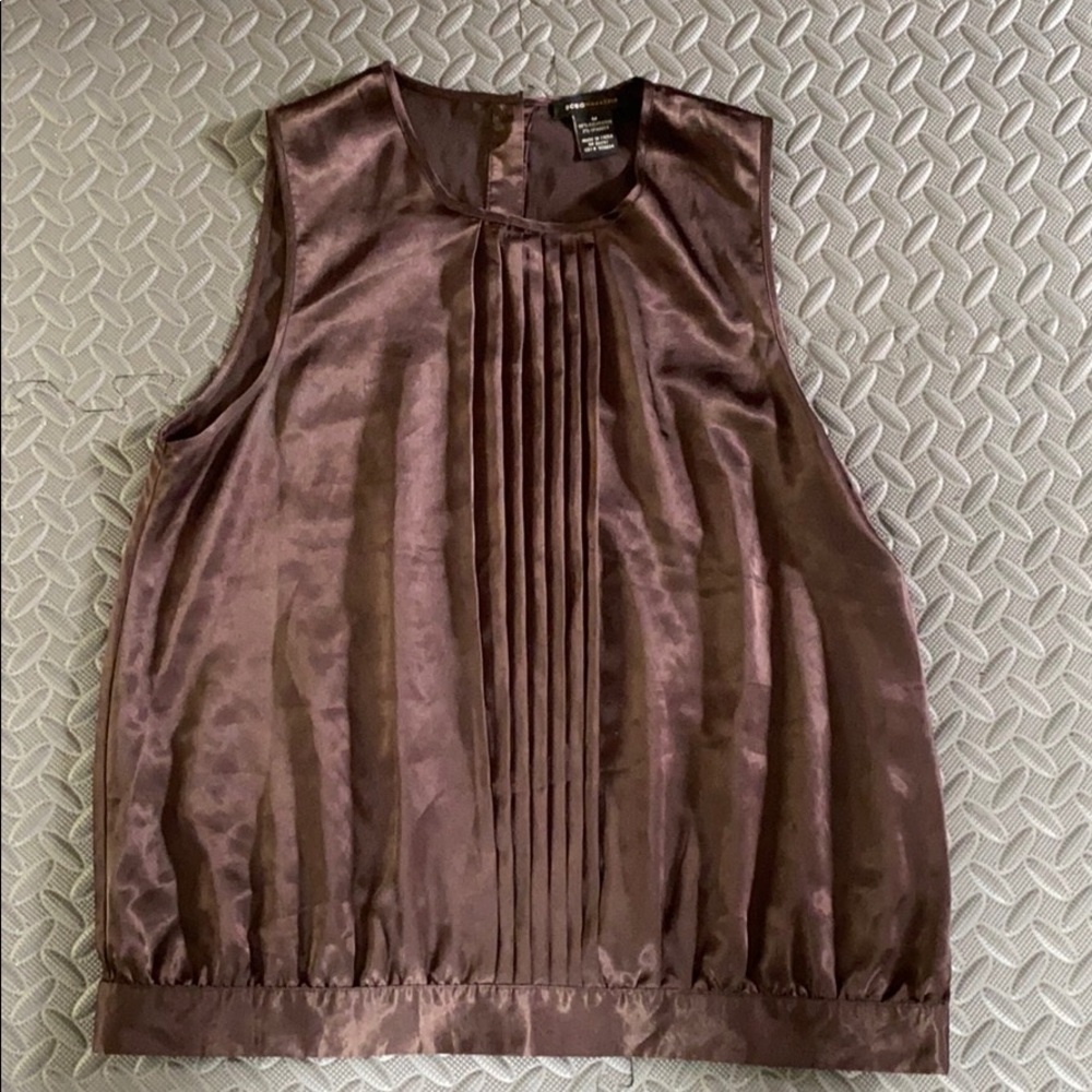 BCBG maxazaria Brown pleated Top